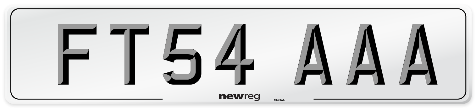 FT54 AAA Number Plate from New Reg